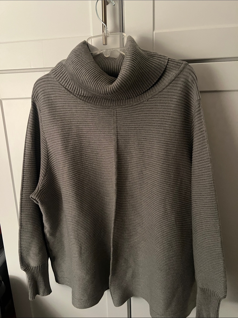 Cyrus Ribbed Cowl Neck Sweater - Gray